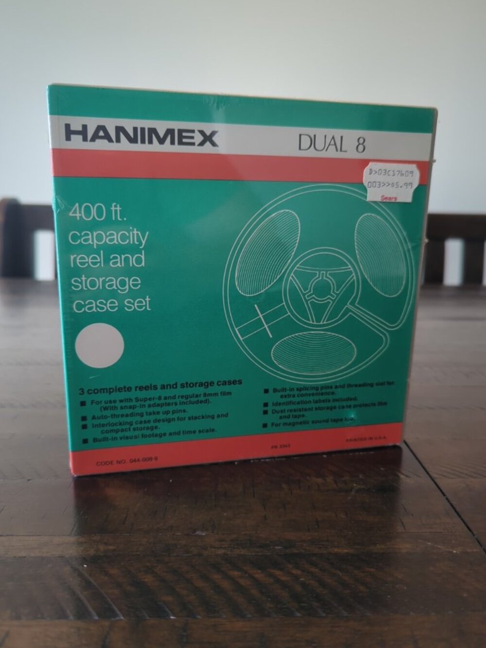 (3) Hanimex Dual 8 400 Ft Reels & Storage Cases - New Old Stock - Sealed - 8mm